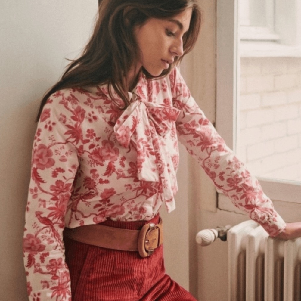 Sezane Lives Blouse in Liberty Rouge